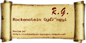 Rockenstein Gyöngyi névjegykártya